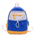 Mochila escolar grande con diseño de bloques de color azul blanco y amarillo infantil - Azul