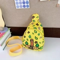 Sac de poitrine jaune pour enfants avec motifs de dessin animé et sangle réglable - Jaune