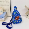 Sac de poitrine bleu pour enfants avec imprimé capybara et sangle réglable - Bleu saphir