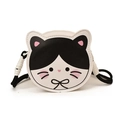 Mini bolso bandolera de gato de dibujos animados para niñas con diseño en blanco y negro - Gato Negro