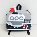 Dettaglio dello zaino per bambini in EVA a forma di nave con grafica Captain - Grigio