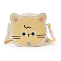 Bolso bandolera infantil de gato amarillo con correa de hombro tejida ajustable - Gato Amarillo
