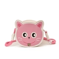 Bolso bandolera infantil rosa con diseño de gato y correa ajustable para niñas pequeñas - Gato Rojo Rosa