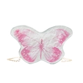 Pink butterfly shaped crossbody bag for girls with pearlescent texture and gold chain - Gray