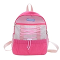 Mochila infantil de gran capacidad en rosa y blanco con diseño de cordón ajustable - rosa intenso