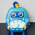 Mochila infantil con forma de robot de carcasa rígida EVA en azul y verde con 3D - Verde azulado