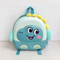 Detailed view of the cute cartoon dinosaur backpack featuring a waterproof EVA eggshell design - Green Backpack