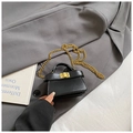 Mini borsa a tracolla in pelle nera con catena dorata e manico per bambini - Nero (Solo Borsa)