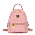 Schattige roze cartoon beer rugzak met gouden hardware en stijlvolle all-over prints - Roze