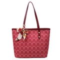 Bolso tote rojo festivo con patrón tradicional y pañuelo de seda para las bodas - Rojo