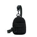 Bolso de pecho de pana negra para niños con correa ajustable y bolsillo frontal pequeño - Negro