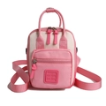 Mini kids multi-functional backpack in pink and off-white with adjustable straps - Pink