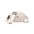 Kids' solid cream chest bag with adjustable strap and front pocket detail - White