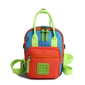 Mini zaino multifunzionale per bambini in nylon blu e arancione con spalline neon - Arancione