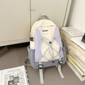 Mochila chic en crema y lavanda con cordones cruzados ajustables en la parte frontal - Pequeño / Púrpura