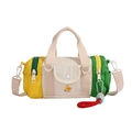 Bolso cilíndrico infantil de bloques de colores con correa y diseño de patito - Blanco