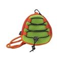 Mini borsa a tracolla in rete verde neon con coulisse arancione e moschettone da trekking - Verde