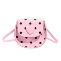 Roze crossbodytas voor meisjes met zwarte stippen en glanzende lederen afwerking - Roze