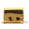 Mini metallic gold mirror-finish crossbody chain bag for stylish children and parties - Gold