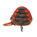 Mini outdoor mesh storage bag in brown and orange with drawstring for kids and unisex - Coffee