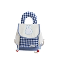 Blue plaid Miffy backpack for toddlers with cute bunny embroidery and beaded accents - Small / Blue