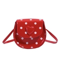 Rode mini crossbodytas voor kinderen met stippen en een zoet 3D-hartdetail en riem - Rood
