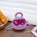 Bolso morado para niñas con diseño de luna y estrellas y forma de cuna creativa - Morado