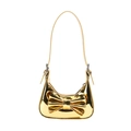 Children's handbag in golden laser mirror finish with a decorative large bow - Gold