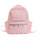 Mochila rosa para estudiantes con cordón y tira reflectante de seguridad infantil - Rosa