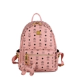 Zaino rosa da donna con stampe di orsi neri e dettagli di borchie dorate laterali - Con Ciondolo / Grande / Rosa scuro