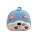 Zaino celeste a guscio d'uovo con orsetto cartone animato e decorazioni 3D per bambini - Blu