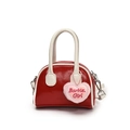 Mini bolso de mano con forma de concha rojo y blanco con colgante de corazón - Rojo (Con Colgante de Corazón)
