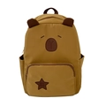 Zaino carino a tema Capybara giallo-marrone con orecchie 3D e patch a stella - Stile 2 (Immagine 2)