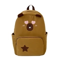 Zaino Capybara marrone con occhi a cuore e toppa a stella in stile cartone animato - Stile 3 (Immagine 3)