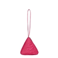 Mini monedero triangular rosa fucsia con acolchado de corazones y correa de muñeca - Rosa Roja