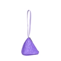 Monedero triangular morado para niños con costuras de corazón y correa de muñeca - Morado