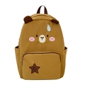 Zaino Capybara marrone da donna con faccia di orso cartoon e toppa a stella - Stile 4 (Immagine 4)