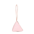Monedero infantil rosa en forma de triángulo con acolchado de corazones y cremallera - Rosa