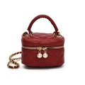 Mini sac bandoulière matelassé rouge pour enfant avec chaîne dorée et perle - Rouge