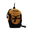 Gele mini crossbodytas van canvas met trekkoord en zwarte metalen karabijnhaak - Geel