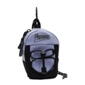 Mini crossbody bag in light blue and black with Fingercroxx embroidery and carabiner - Light Blue