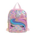 Bunter Einhorn-Rucksack für Kinder mit Regenbogen-Pailletten und glitzerndem Horn - Rosenrosa