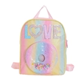 Regenbogen-Kinderrucksack mit Glitzer-LOVE-Buchstaben und Pailletten-Donut-Tasche - Gelb