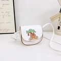 Borsa a tracolla Capybara in pelle PU bianca per bambini con stampa a fumetti - Capibara Spiaggia