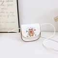 Mini sac à bandoulière blanc Capybara pour enfants avec motif dessin animé mignon - Capybara Natation