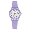 GEDI purple silicone quartz watch with white dial and calendar date for women - Purple
