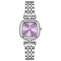 Elegante orologio quadrato argento con quadrante lavanda e cinturino in acciaio inox - Viola (Quadrante Viola)