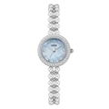 GEDI luxury quartz watch with blue mother-of-pearl dial and white pearl bracelet - Silver Case Blue MOP Dial Silver Band