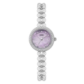 Montre GEDI pour femme avec cadran en nacre violette et bracelet en doubles perles - Boîtier Argenté Cadran Nacre Violette Bracelet Argenté