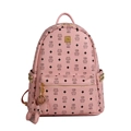 Sac à dos rose en cuir pour femme avec motifs chats et détails de rivets dorés - Avec Pendentif / Rose foncé